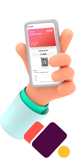 Mano sosteniendo un celular con una gift card digital